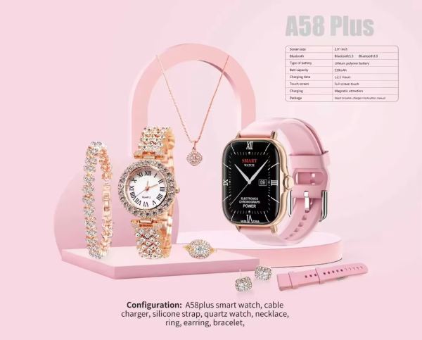 A58 Plus 6-in-1 Smartwatch for Women – Perfect Gift for Girls OYE HOYE BAZAR