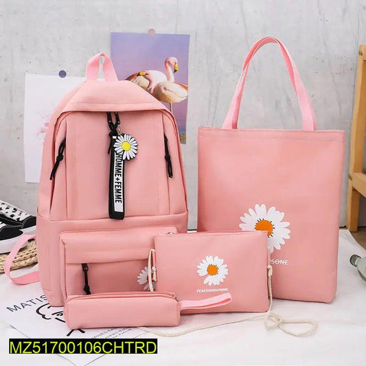 4 Pcs Nylon Backpack for Girls and Boys OYE HOYE BAZAR
